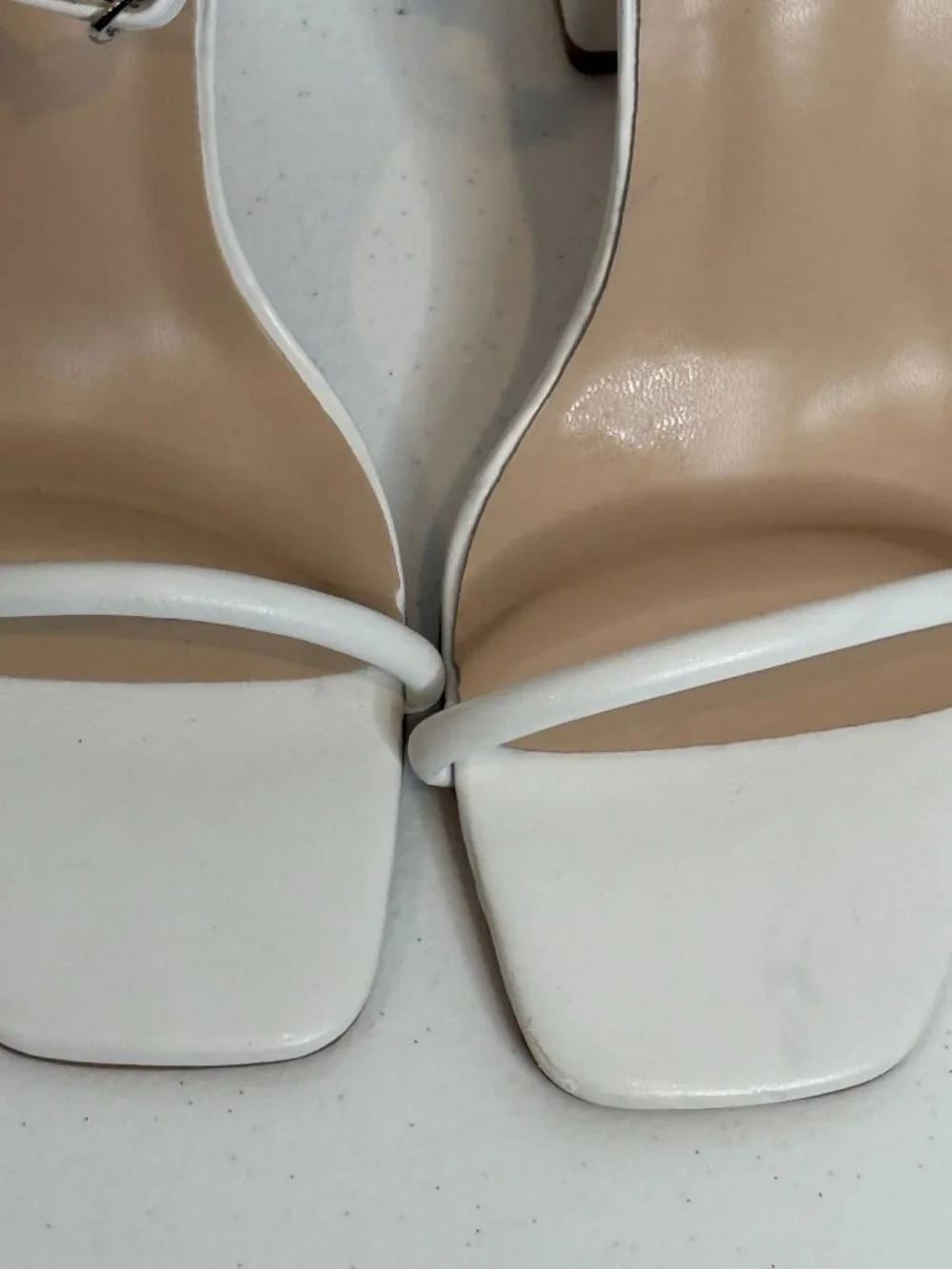 PrettyLittleThing Women's White Strappy Block Heel Sandals Square Toe Size 9